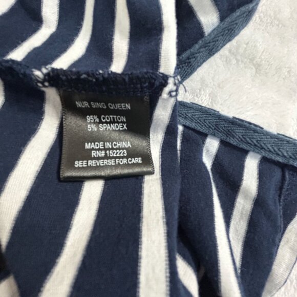 Nursing Queen Womens Navy Striped Nursing Top XL 3/4 Sleeve with Hidden Zipper - Picture 7 of 11